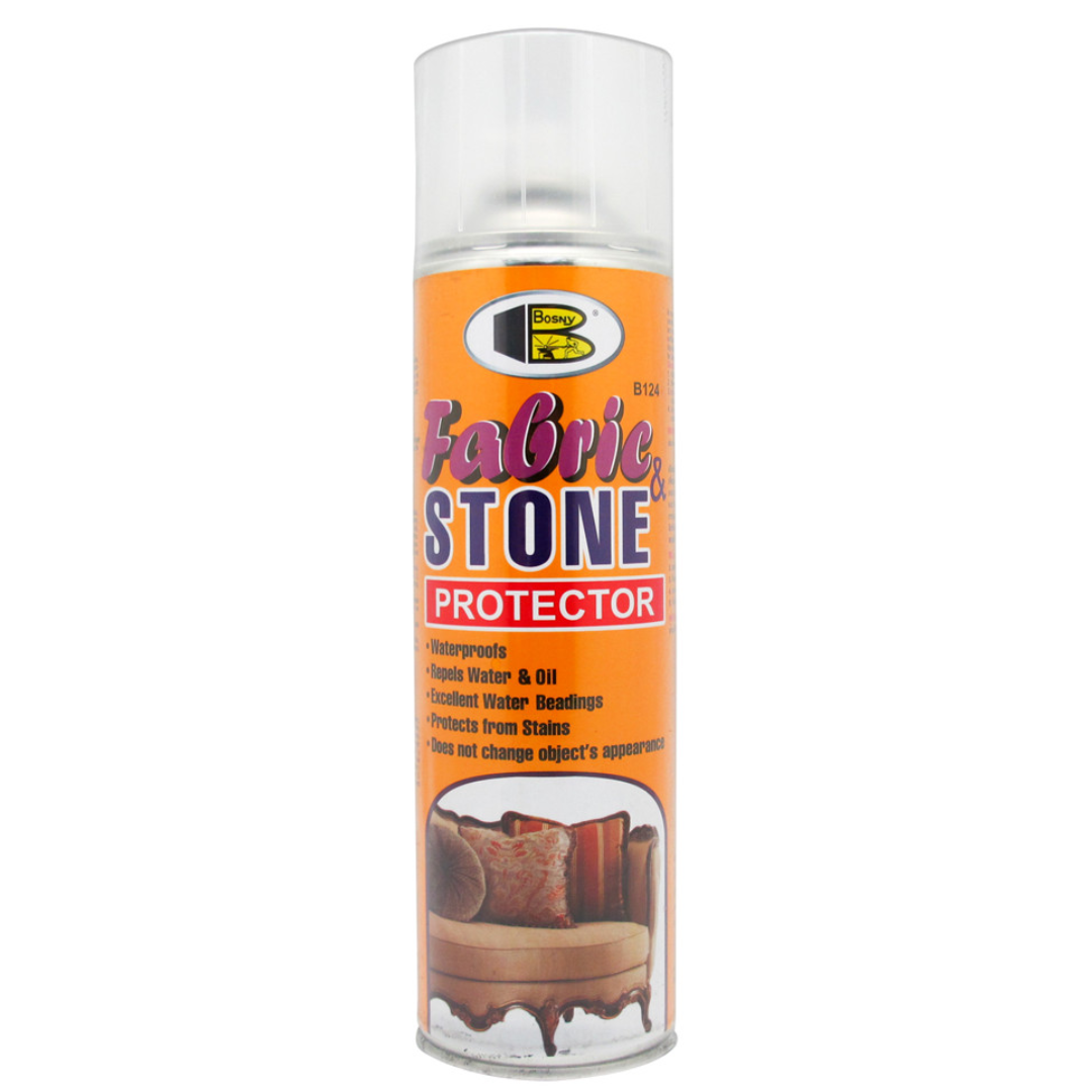 สเปรย์กันเปียก กันเปื้อน พ่นโซฟา เบาะรถยนต์ หนังสัตว์ FABRIC STONE PROTECTOR BOSNY