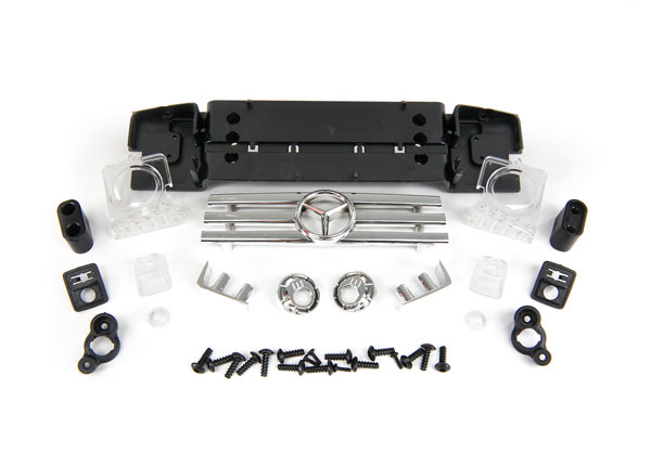 8813X Grille, Mercedes-Benz® G 500® 4x4²/ grille mount/ grille insert/ headlight lens (2)/ headlight reflector (2)/ reflector lens (2)/ bumperette front (2)/ bumperette mount (2)/ turn signal housing (2)/ turn signal housing retainer (2)/ turn signal len
