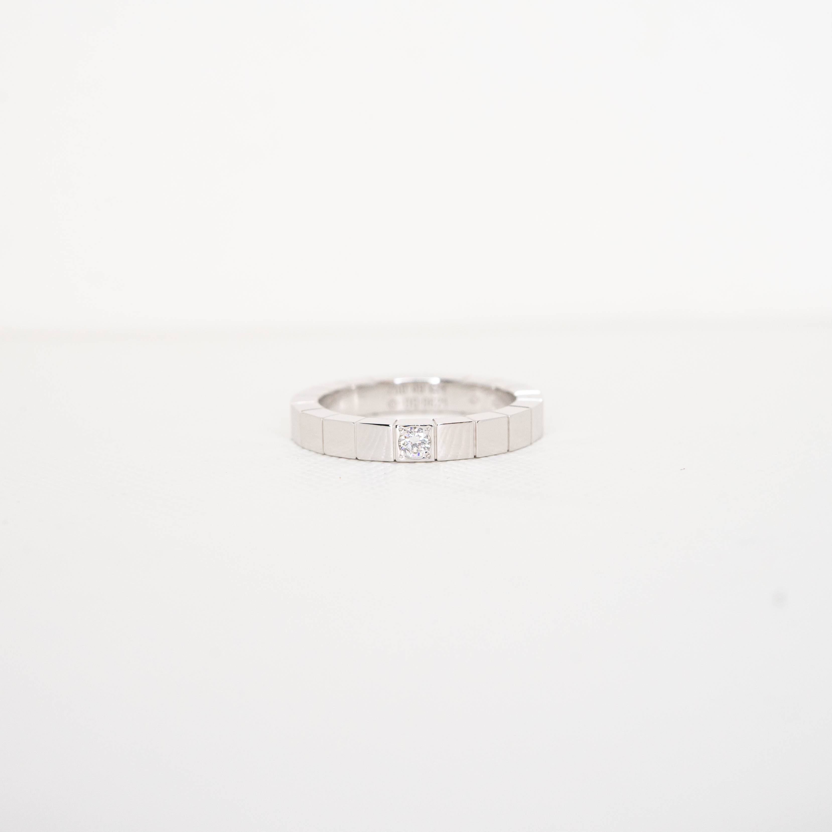 แหวน Cartier Lanieres 1diamond ทองขาว18K ไซส์ 49# (Used)