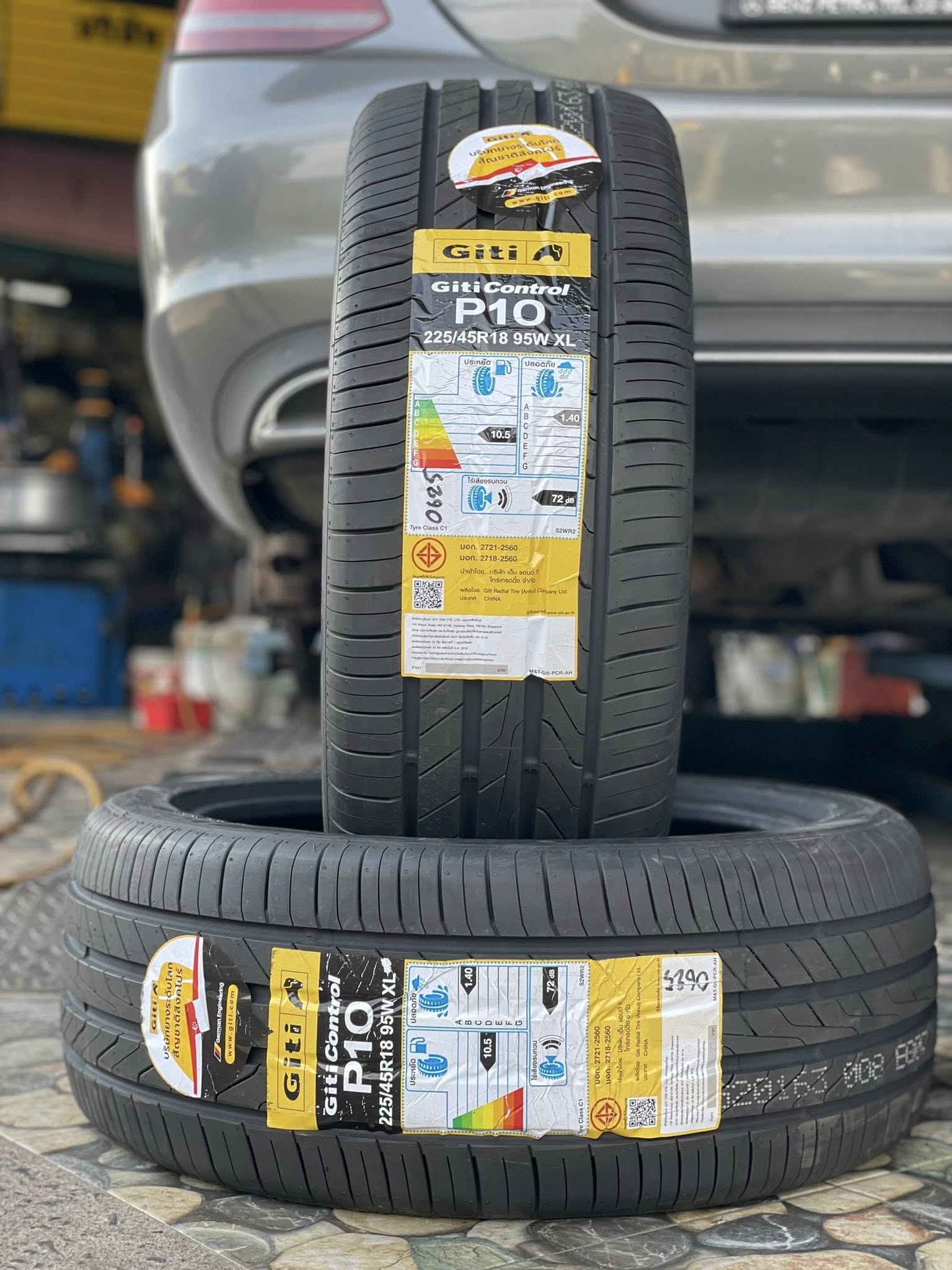 #BENZ_C220d🚘เปลี่ยนยาง🛞🐘#GITI_ControlP10_225/45R18 ❤️ 🛞 #GITIControlP10_235/45R18