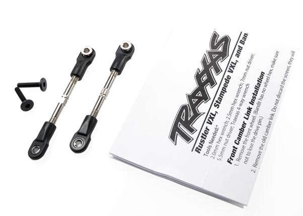 2444 [PRE-ORDER] Turnbuckles, camber link, 47mm (67mm center to center) (front) (assembled with rod ends and hollow balls) (1 left, 1 right)