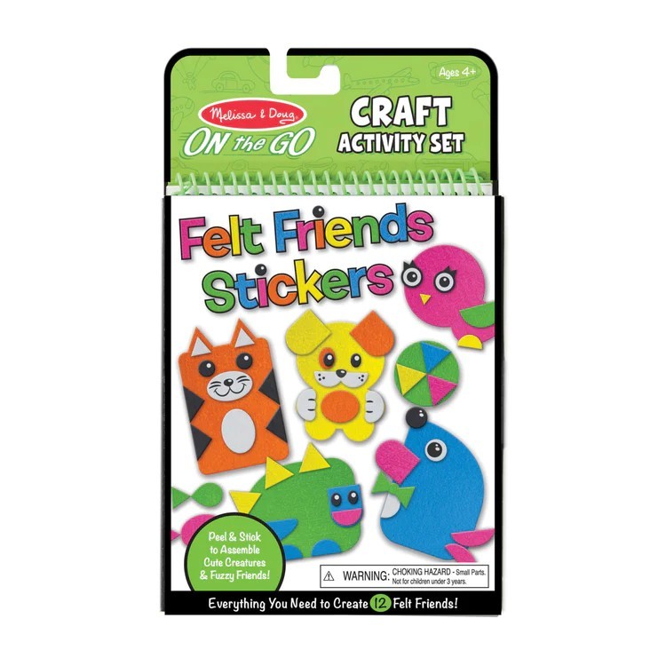 Melissa & Doug รุ่น 9420 ชุดกิจกรรมตกแต่งสติกเกอร์รูปสัตว์ On-the-Go Crafts - Felt Friends ส่งเสริมการมีสมาธิ การออกแบบ ของเล่น มาลิซ่า 4 ขวบ