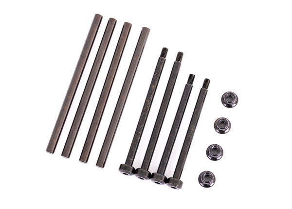 9540 Suspension pin set, front & rear (hardened steel), 4x67mm (4), 3.5x48.2mm (2), 3.5x56.7mm (2)/ M3x0.5mm NL, flanged (2)