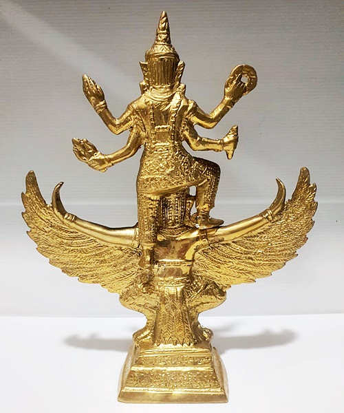 พระนารายณ์ทรงครุฑ เนื้อทองเหลือง สูง 11 นิ้ว