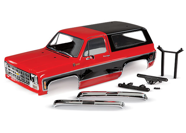 8130R Body, Chevrolet Blazer (1979), complete (red) (includes grille, side mirrors, door handles, windshield wipers, front & rear bumpers, decals)