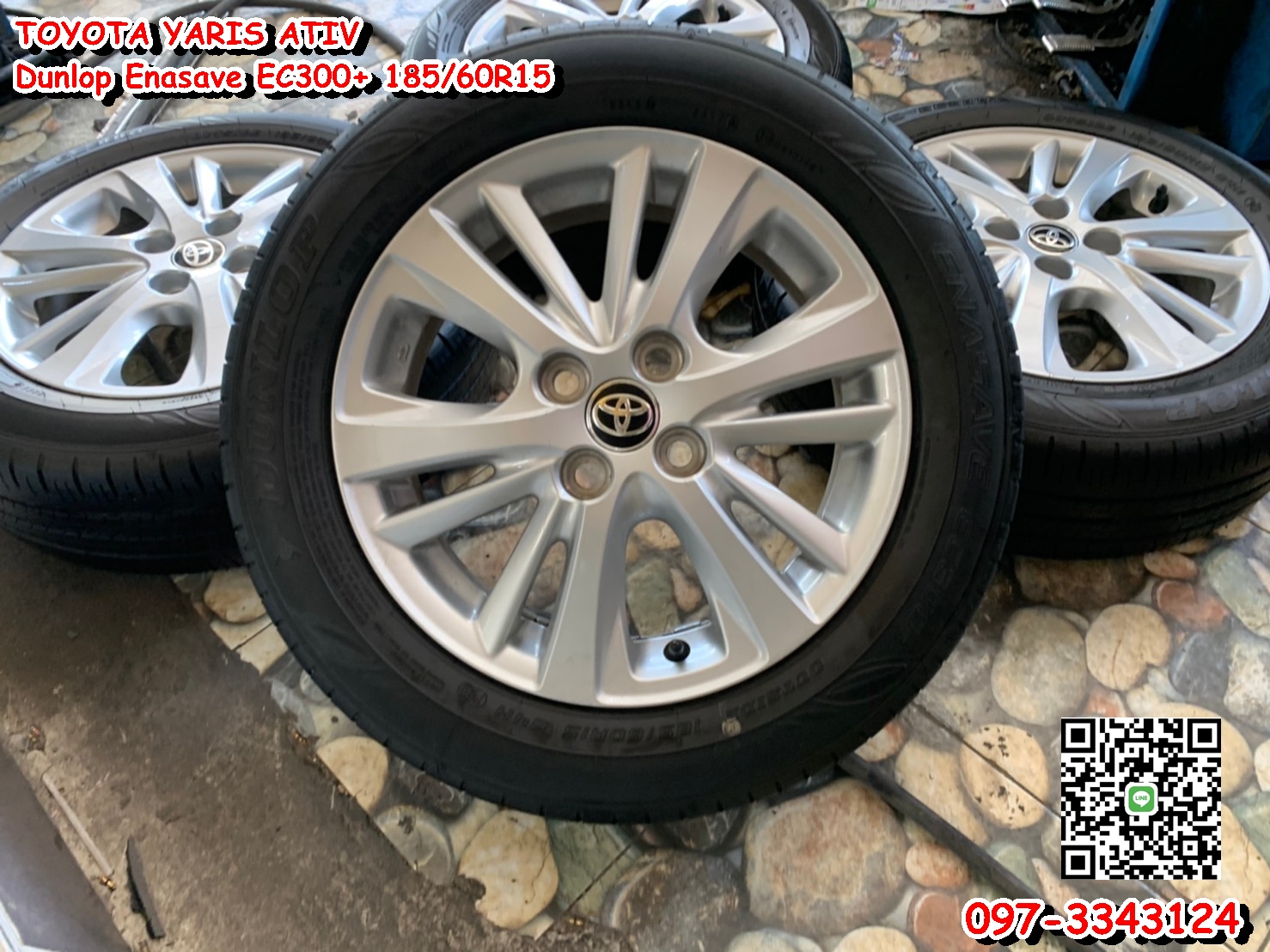 ล้อแม็กซ์TOYOTA YARIS ATIV ขอบ15 4รู100 พร้อมยาง Dunlop Enasave EC300+
