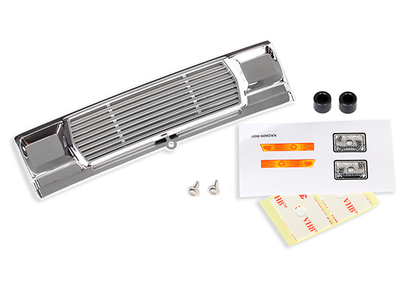 3656 Grill, Bigfoot® No. 1 (chrome)/ decals/ adhesive tape/ mounting hardware