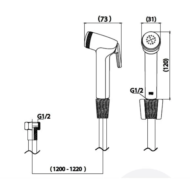 HONEY BEE ฝักบัวฉีดชำระ สายฉีดชำระ ในห้องน้ำ รุ่น HF9001 วัสดุ ABS ยืดหยุ่น แข็งแรง ทนทาน