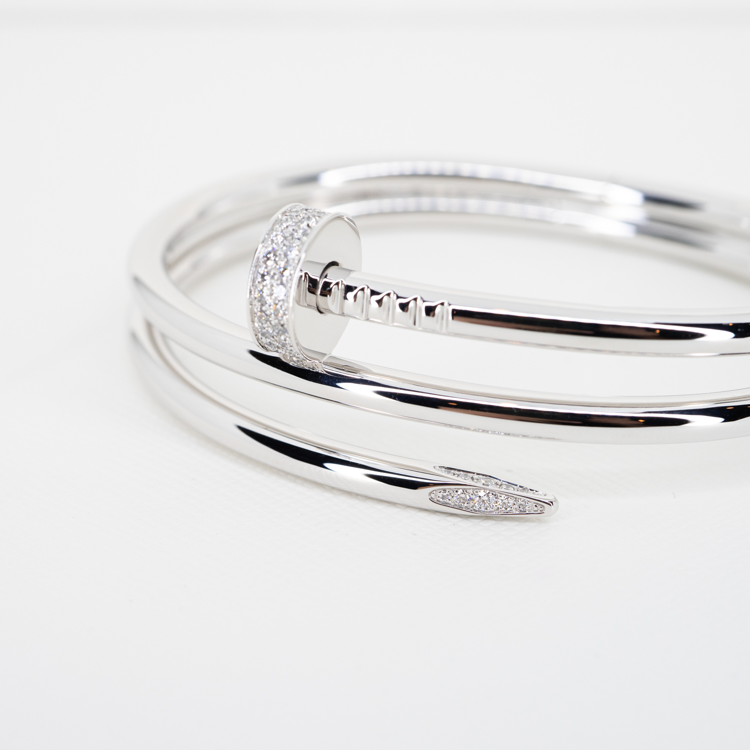 **Sold**กำไล Cartier Juste Un Clou Double Bracelet, Pave ทองขาว18K ไซส์16 (Used) +กล่องและการ์ด2021Shopไทย