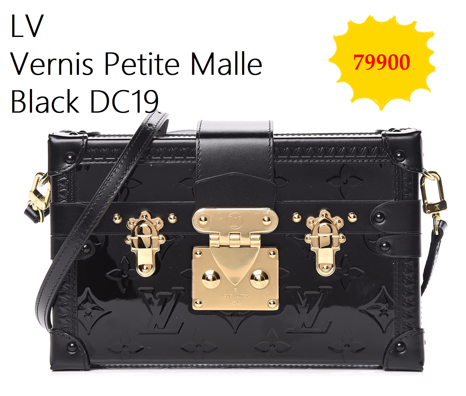 LV Vernis Petite Malle Black DC19 มือสอง