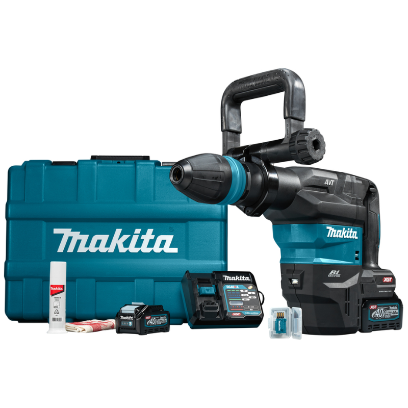 MAKITA เครื่องสกัดไร้สาย 40V ขนาด 18 มม. (11/16 นิ้ว) ใช้กับดอกสว่าน SDS-MAX รุ่น HM001GM202 MAKITA