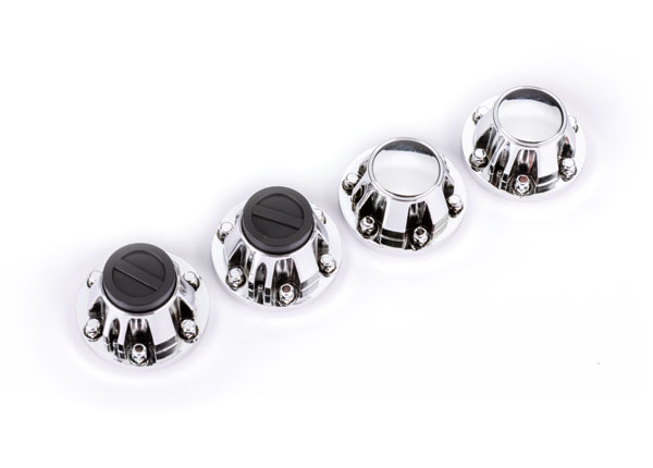 8164X Center caps, wheel (chrome) (front (2), rear (2)) (requires #8255A extended stub axle)