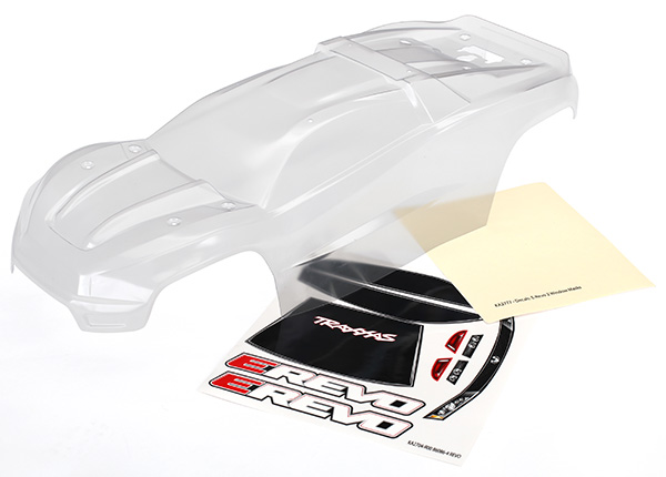 8611 Body, E-Revo (clear, requires painting)/window, grill, lights decal sheet