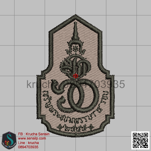 ไฟล์บล็อคปัก เข็ม 60 พรรษา 2(พื้นกากีสีผ้า ไม่ลงไหม)