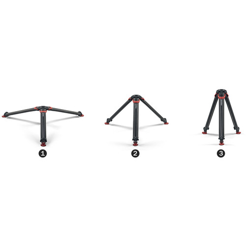 Sachtler Flowtech 75 MS Carbon Fiber Tripod with Mid-Level Spreader and Rubber Feet