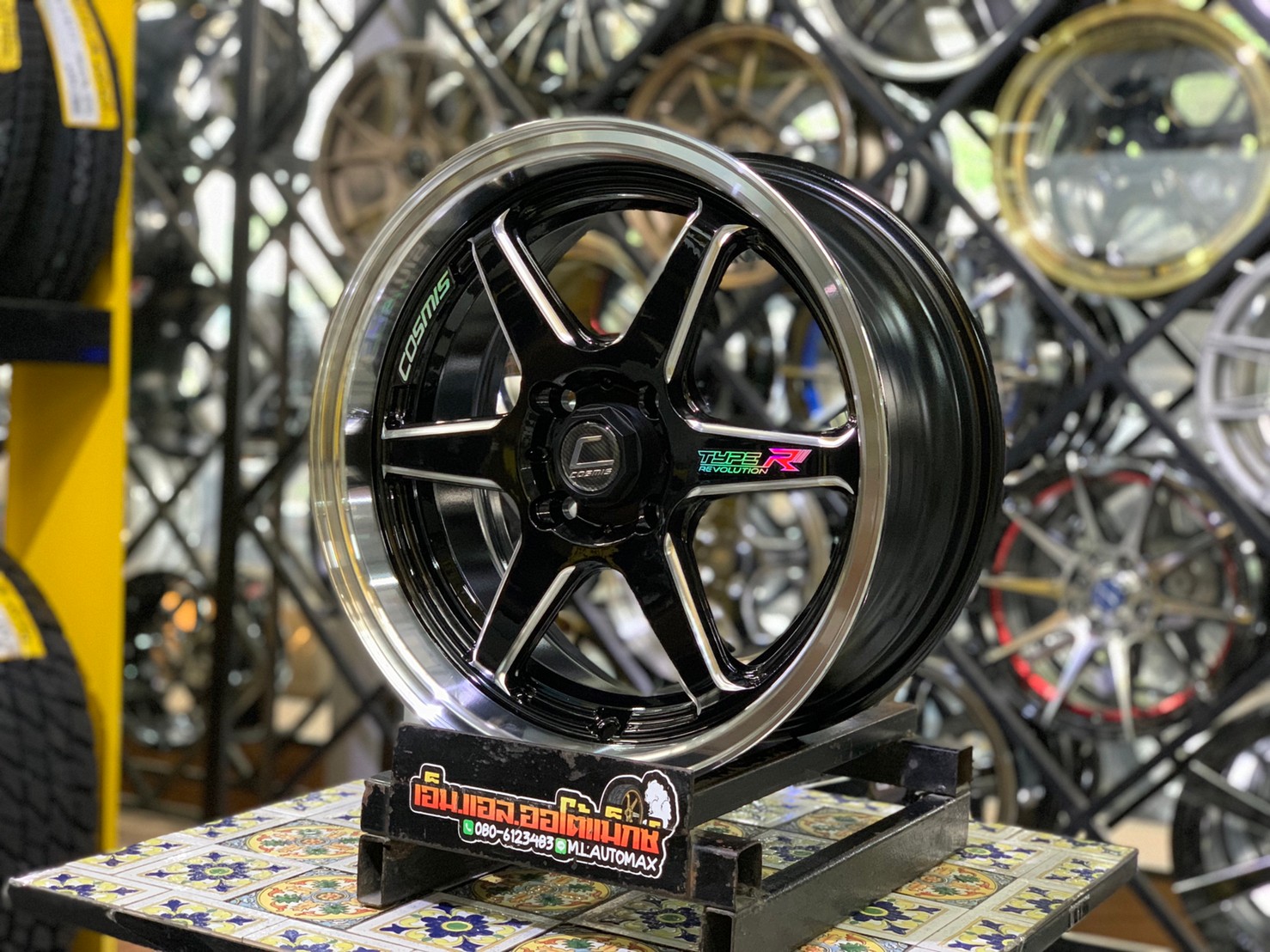 ล้อแม็กซ์ใหม่ขอบ15 #COSMIS TYPE-R 4รู100 กว้าง7 ออฟ35