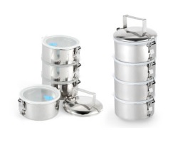 150248 ปิ่นโตสเตนเลส สมาร์ทล็อค ขนาด 14 ซม. 4 ชั้น ตราหัวม้าลาย Smart Lock