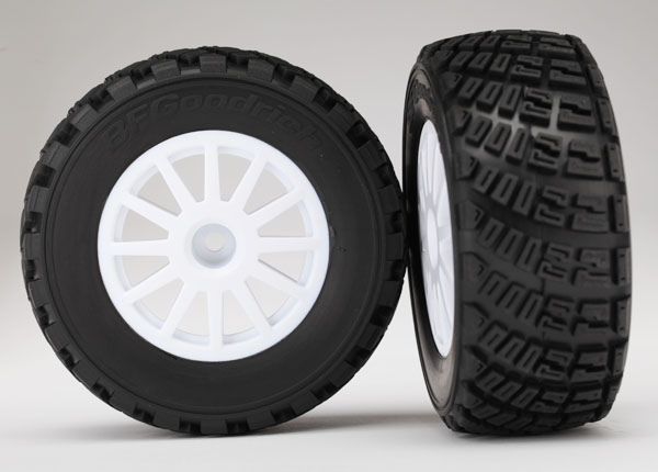 7473 Tires & wheels, assembled, glued (White wheels, BFGoodrich® Rally, gravel pattern, tires, foam inserts) (2) (TSM rated)