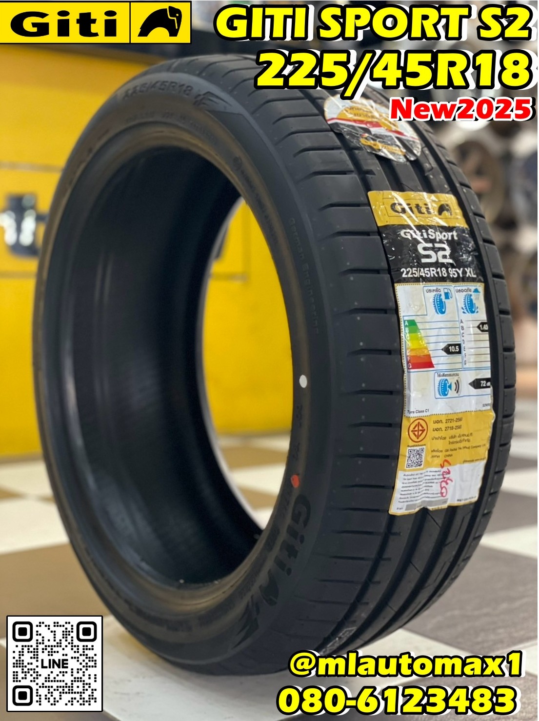 #ยางจีที 💥💥#GITI SPORT S2 225/45R18 ยางใหม่ปี2025💥💥