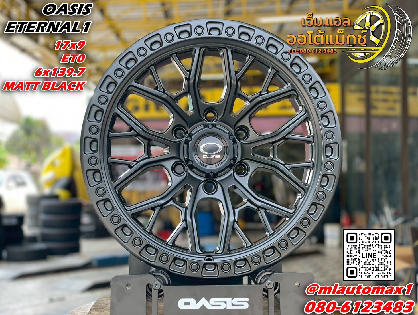 OASIS ETERNAL1 ขนาด 17x9 ET0 6x139.7 สี Matt Black