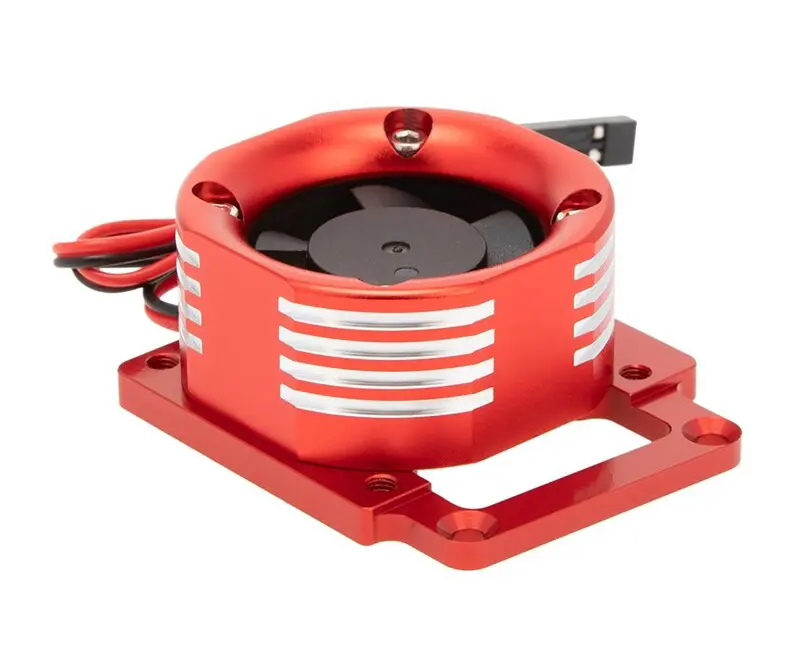 INT-C32507RED 38x38mm Alloy Case Cooling Fan w/ Color LED & Mount for Traxxas 1/8 Sledge