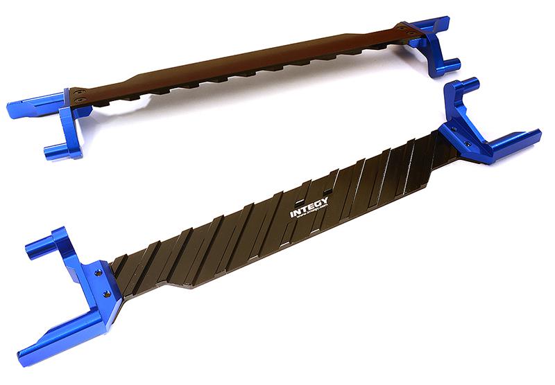 INT-C28456BLUE Alloy Machined Battery Hold-Down Plate for Traxxas X-Maxx 4X4