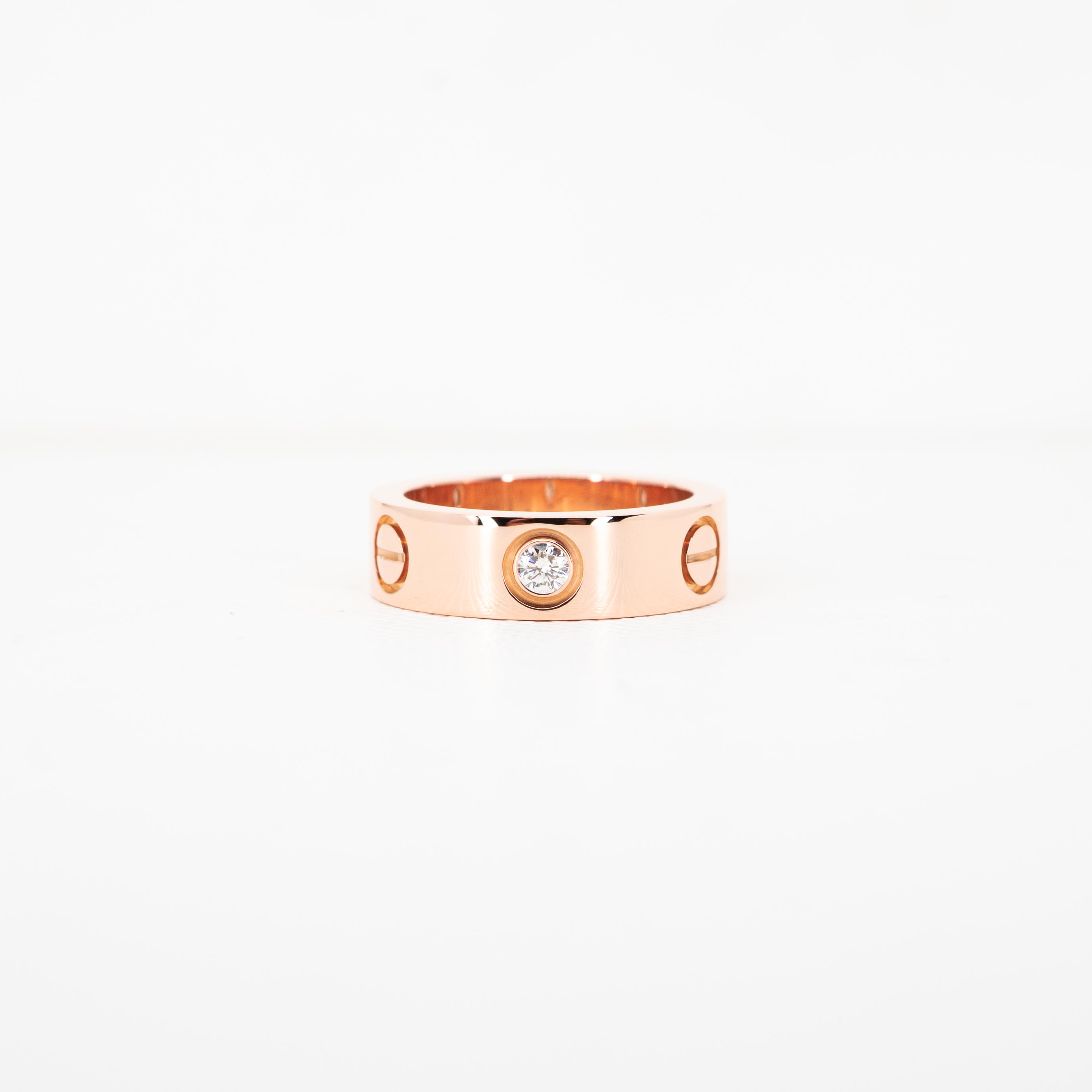 แหวน Cartier Love 3Diamonds Ring ทองชมพู18K ไซส์ 49# (Used) +กล่อง