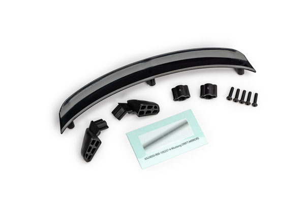 10512 Mirrors, side, black (left & right)/ mirror retainers (2)/ spoiler, black/ 2.5x10 BCS (5) (fits #10511 body)