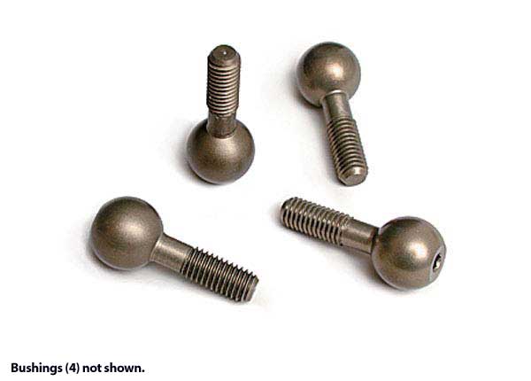 4933X Pivot balls, hard-anodized 7075-T6 aluminum (4)/ pivot ball cap bushings (4)