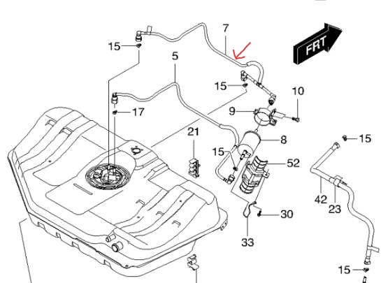 ท่อน้ำมันเบนซิน (แท้) OPTRA1.6/1.8