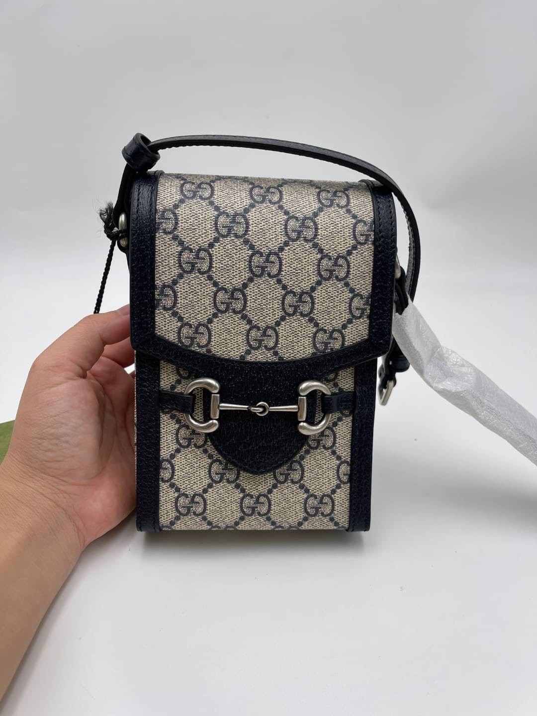 กระเป๋า Gucci horsebit 1955 phone bag in black ของใหม่ พร้อมส่ง