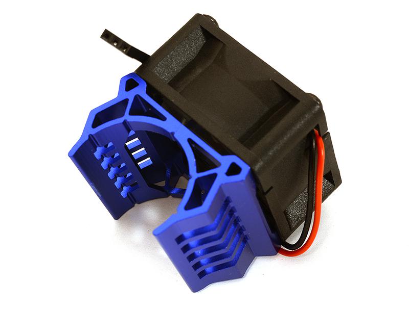 INT-C28596BLUE Brushless Motor Heatsink+40x40mm Cooling Fan 17k rpm for 1/16 E-Revo & Slash VXL