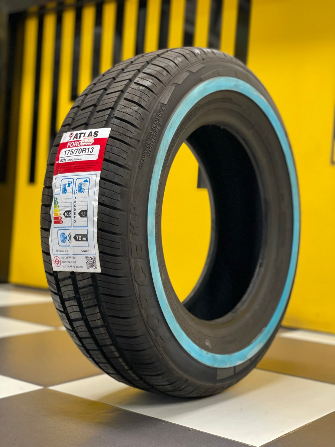ยางเข้าใหม่!!! ยางขอบขาวแท้ ขอบ13 Atlas Tires 175/70R13 ยางใหม่ปี2022