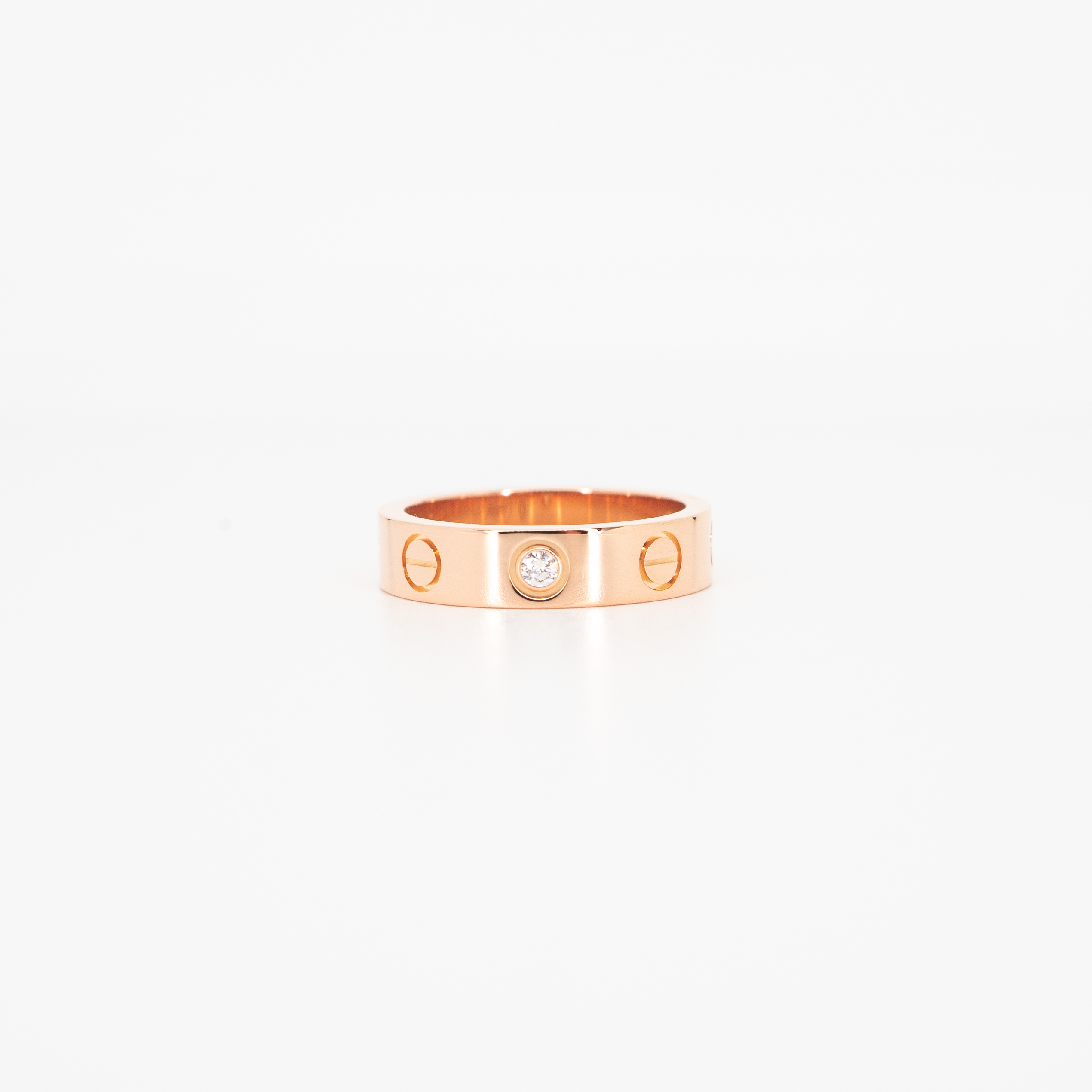 แหวน Cartier Love band 1Diamond ทองชมพู18K ไซส์ 44# (Used)
