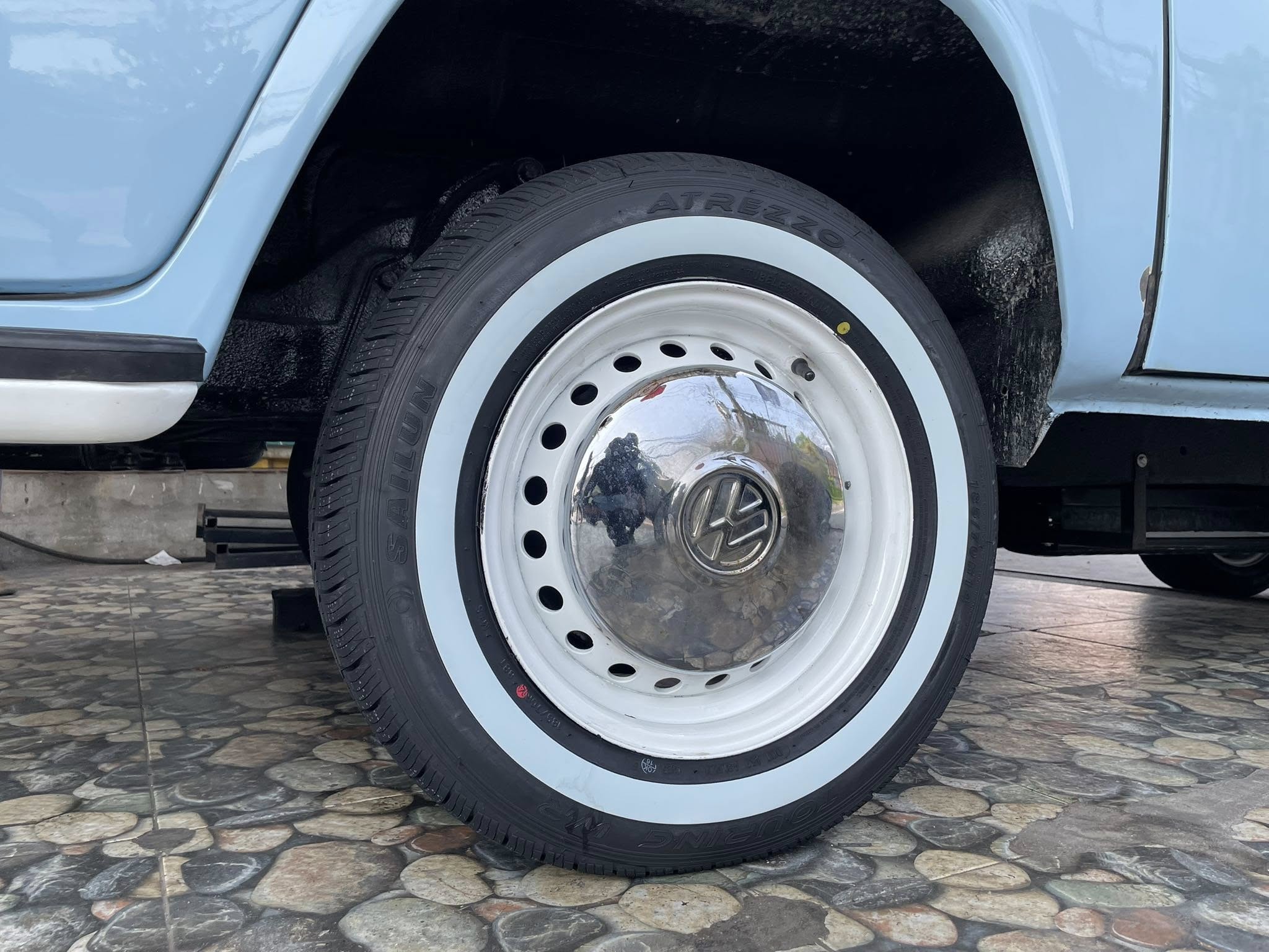 🛞❤️ #Volkswagen_Samba 🚘เปลี่ยนยาง 🛞🐘#SAILUN ขอบขาว185/70R14