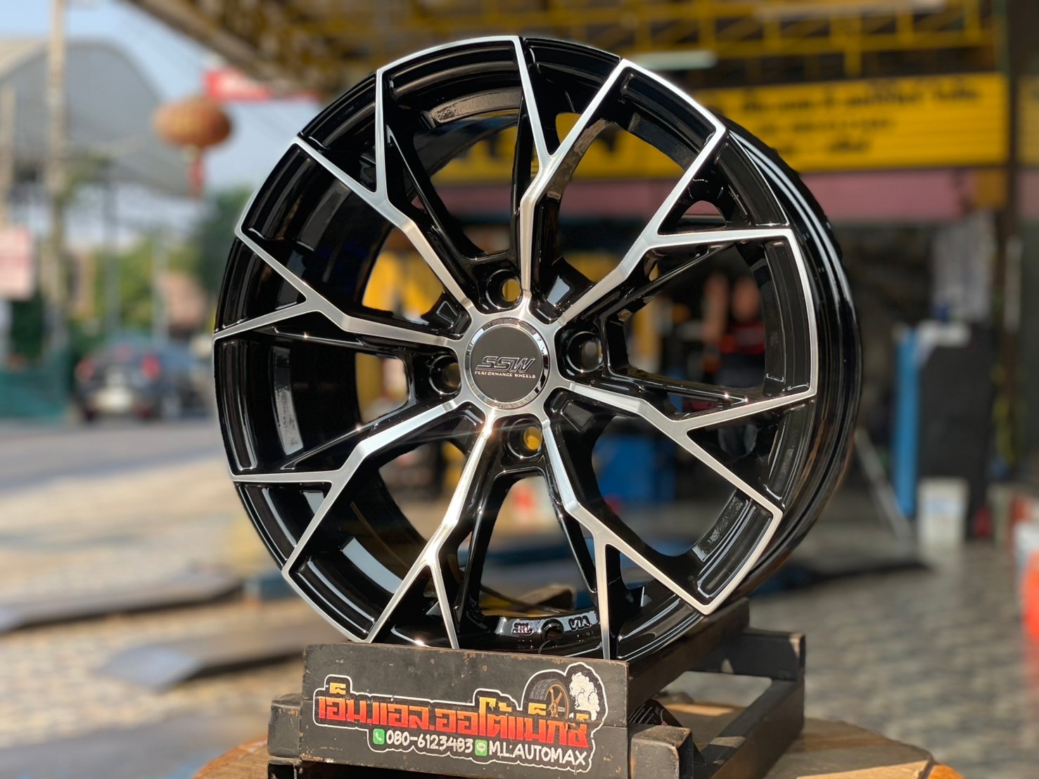 ล้อแม็กซ์ใหม่ขอบ15 สวยหรู สีดำเงากลึงหน้า SSW389 15x6.5 ET35 4x100