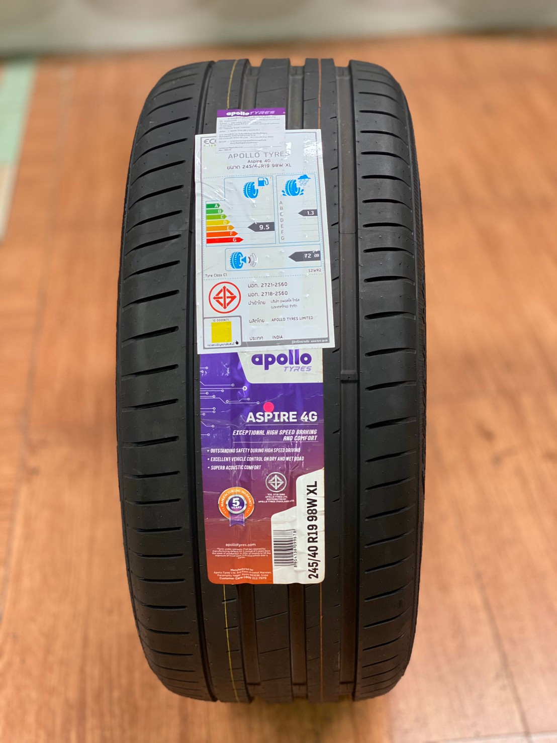 Apollo 245/40R19 Aspire4G ยางใหม่ปี2020 จัดส่งฟรีทั่วประเทศ พร้อมติดตั้งที่ร้านฟรี