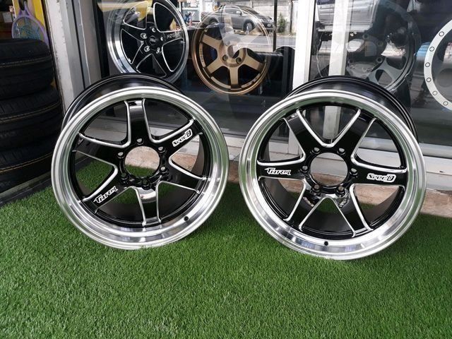 แม็กใหม่ D1Rขอบ18 กว้าง9.5/10.5 ออฟ25 ขนาด6รู139 สีดำขอบเงา งานLenso