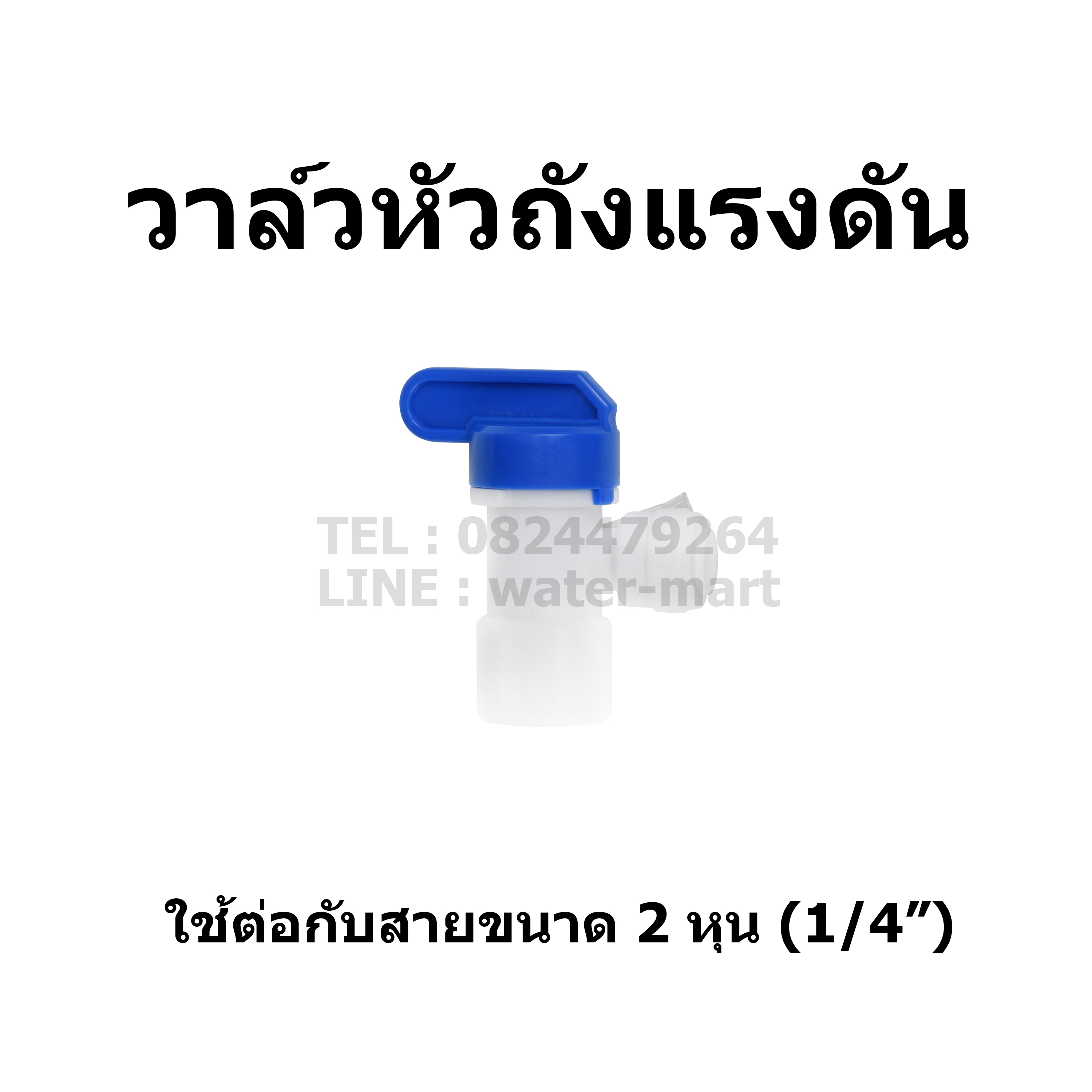 วาล์วหัวถังถังแรงดัน RO ขนาด 2 หุน, บอลวาล์วถังเก็บน้ำเครื่องกรองน้ำ RO ขนาด 2 หุน, Pressure Tank Valve 1/4"