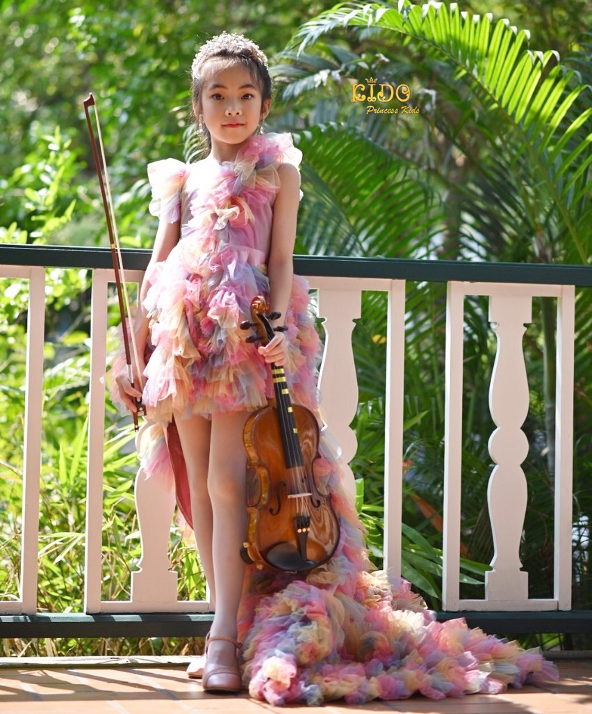 เช่าชุดเด็ก*มีหน้าร้านอยู่รัชดา ลองได้ เปลี่ยนได้ ถ่ายรูปเองจากสินค้าจริง*W18207 ชุดราตรีเด็กออกงาน สีสันสดใส ชุดเดินแบบเด็ก ชุดประกวดเด็ก