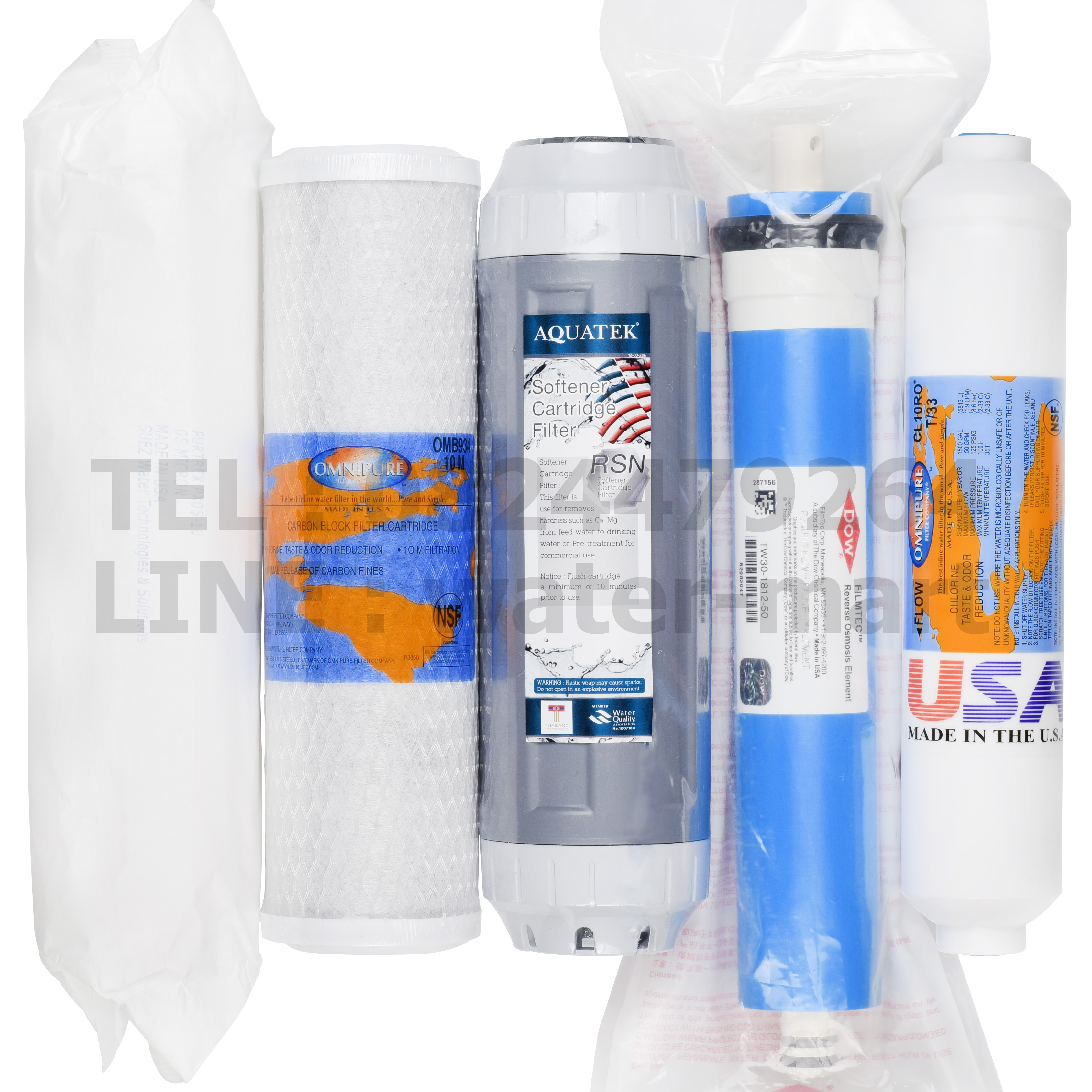 ชุดไส้กรองน้ำ PRETREATMENT + RO MEMBRANE FILMTEK ขนาด 50 GPD
