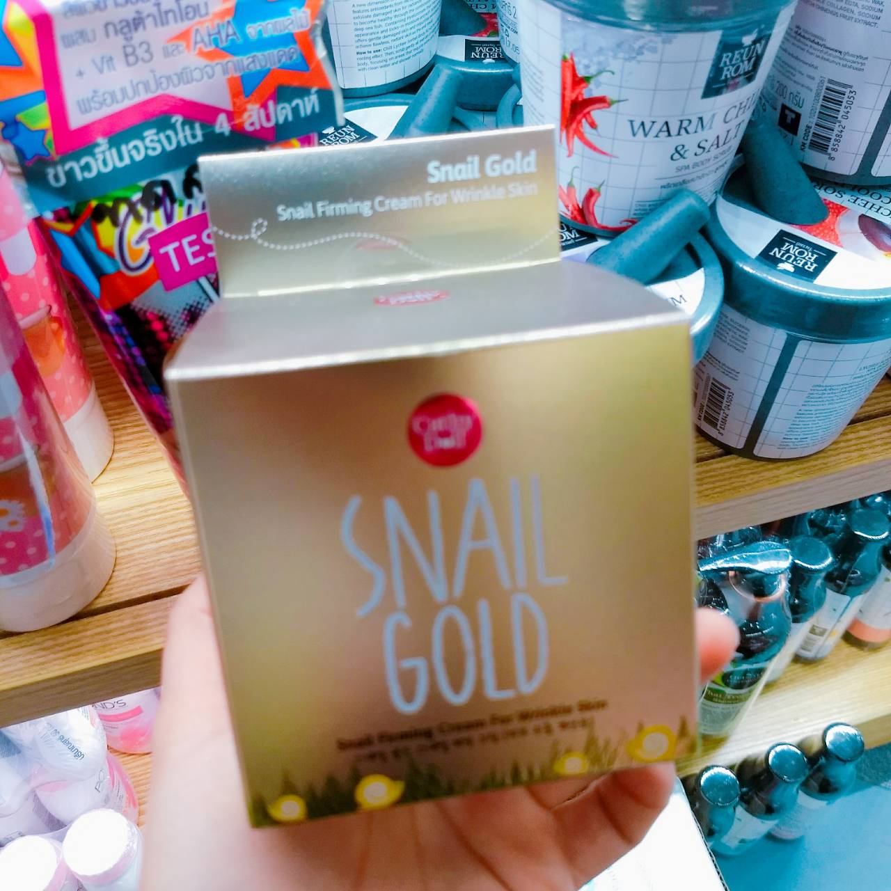 CATHY DOLL SNAIL GOLD เคที่ดอลล์สเนลโกลด์ สเนลเฟิร์มมิ่งครีม 50g.ลดริ้วรอย กระปุกทอง