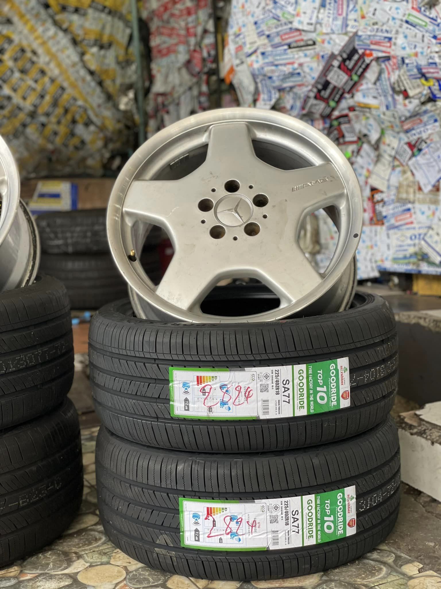 #BENZ_E200 เปลี่ยนยาง #GOODRIDE_SA77_225/40R18 #GOODRIDE_SA77_245/35R18