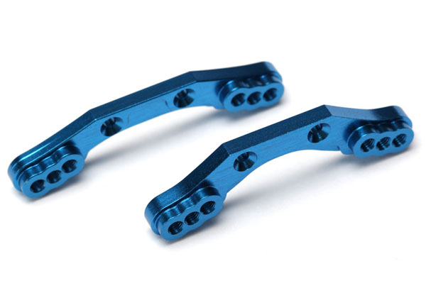 7537X Shock towers, front & rear, 6061-T6 aluminum (blue-anodized)