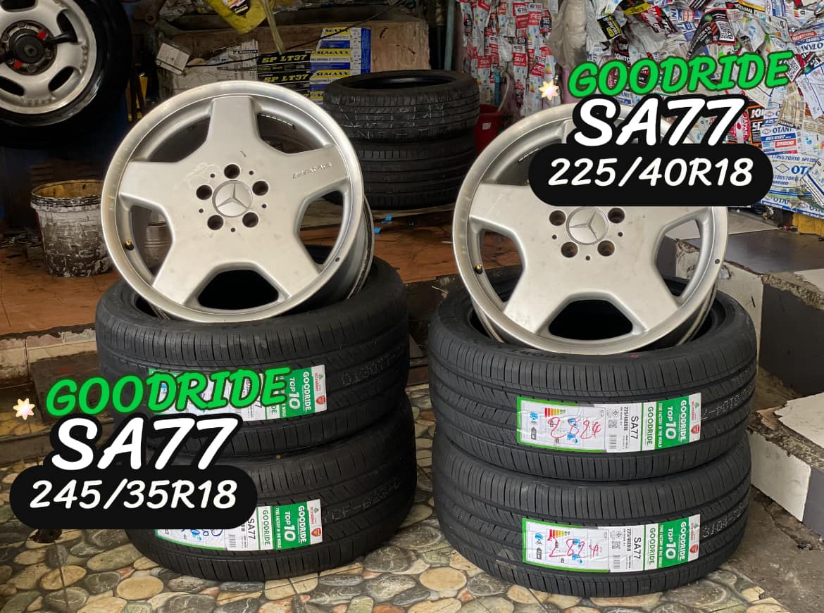 #BENZ_E200 เปลี่ยนยาง #GOODRIDE_SA77_225/40R18 #GOODRIDE_SA77_245/35R18