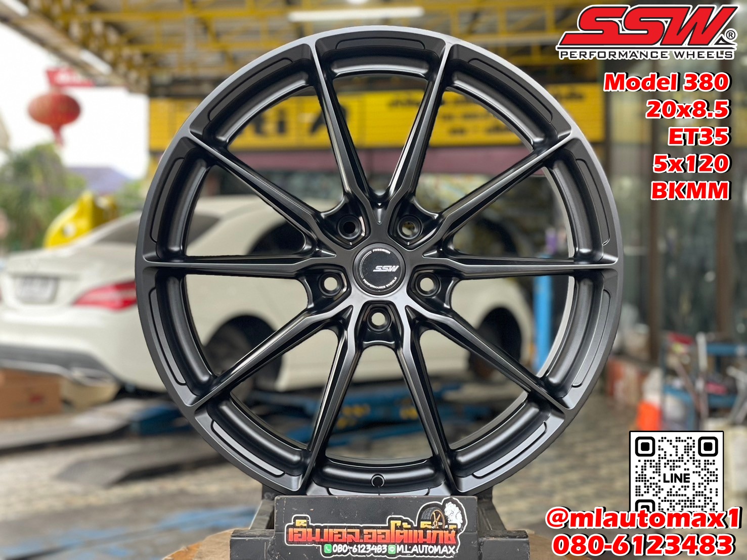 #ล้อแม็กซ์ใหม่ขอบ20 #SSW38 20x8.5 ET35 5x120 สีดำด้าน สวยลงตัว ก้านสวยคมทุกมิติ