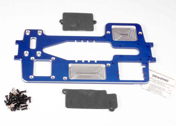 4922X Chassis, 7075-T6 billet machined aluminum (4mm) (blue)/ hardware