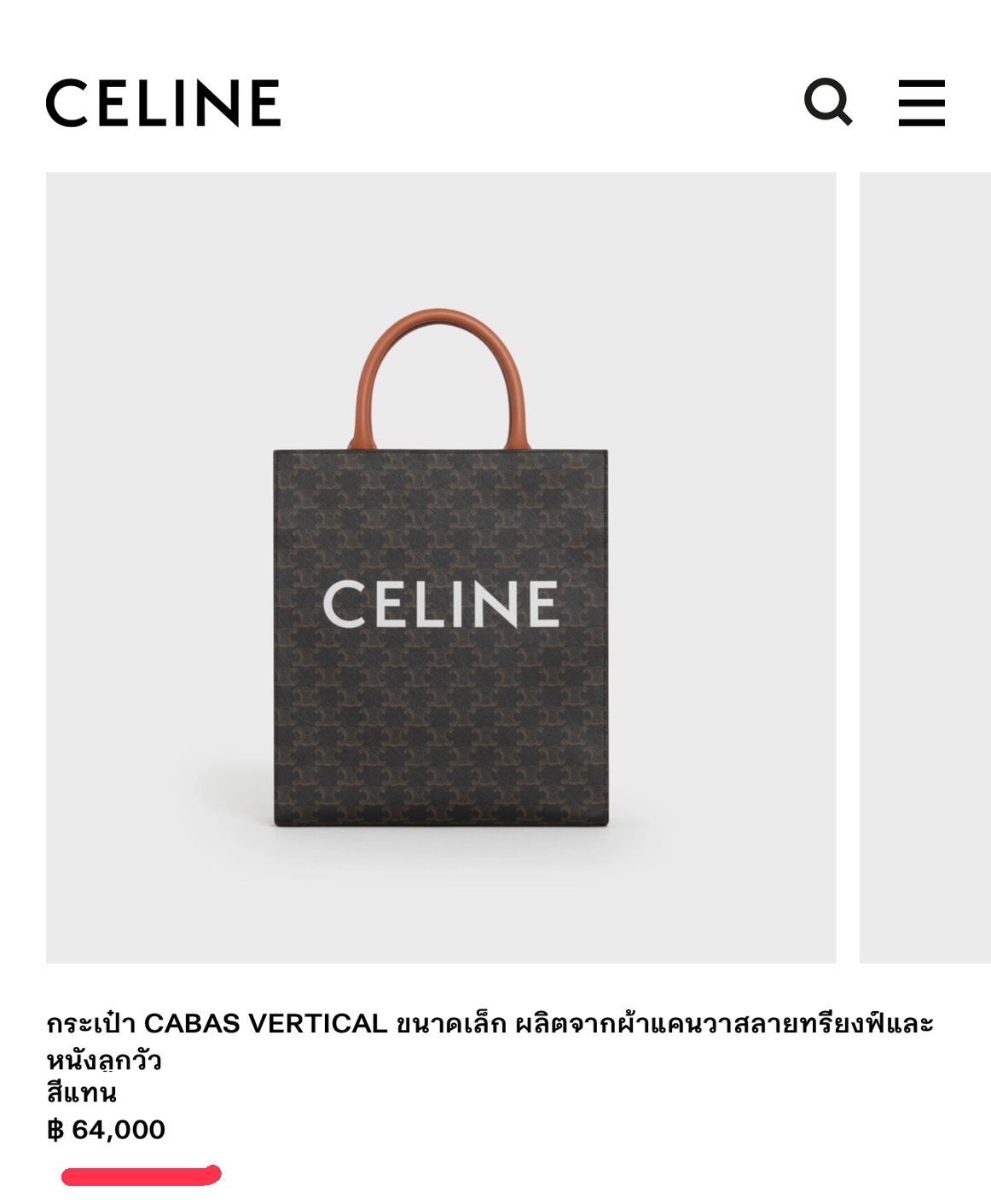 กระเป๋าแบรนด์Celine Vertical Small Cabas Dc22