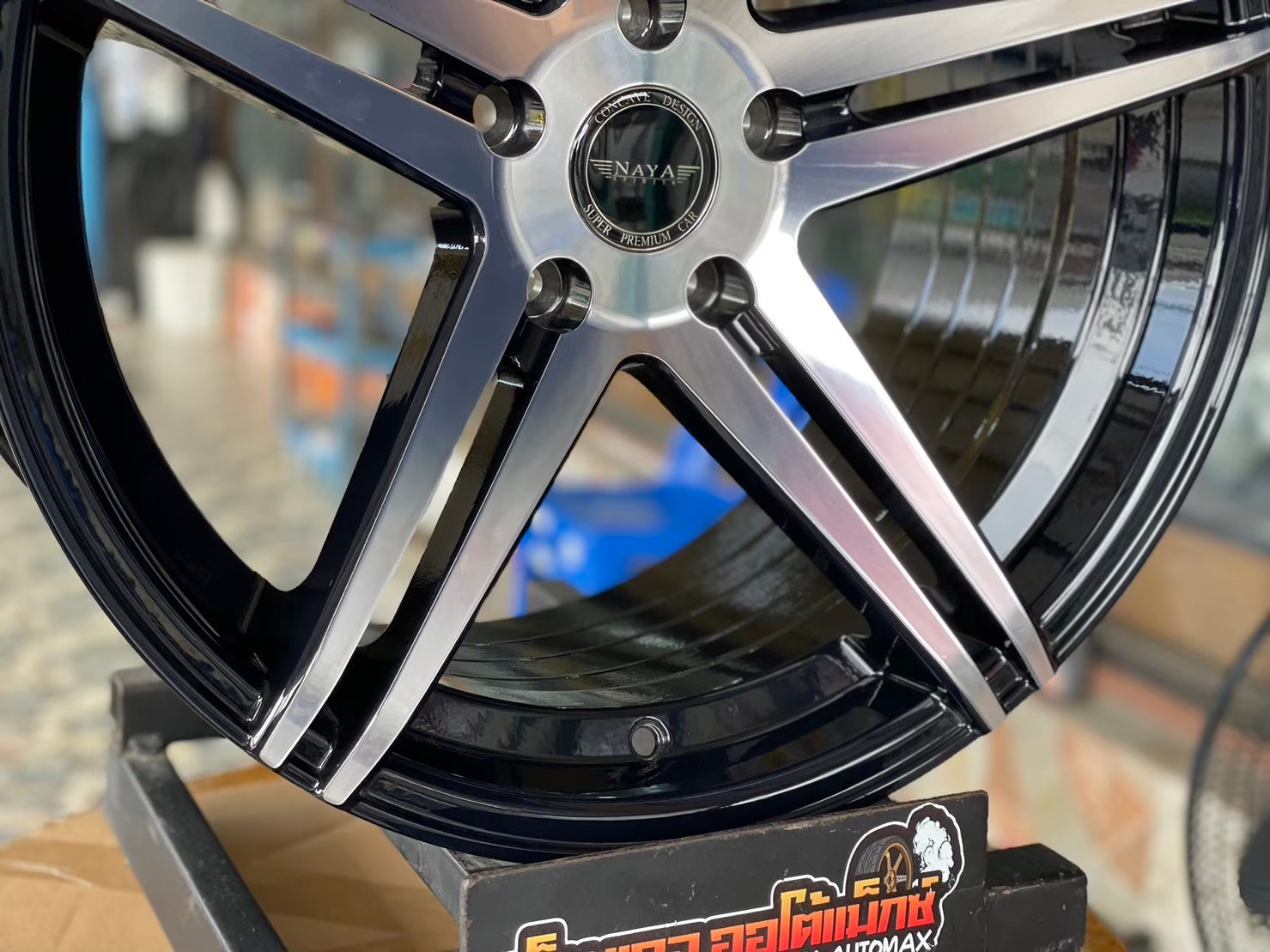 ล้อแม็กซ์ใหม่ขอบ19 #NAYA 19x9.5 ET20 5x120 สีดำ หน้าเงา 5ก้านคู่