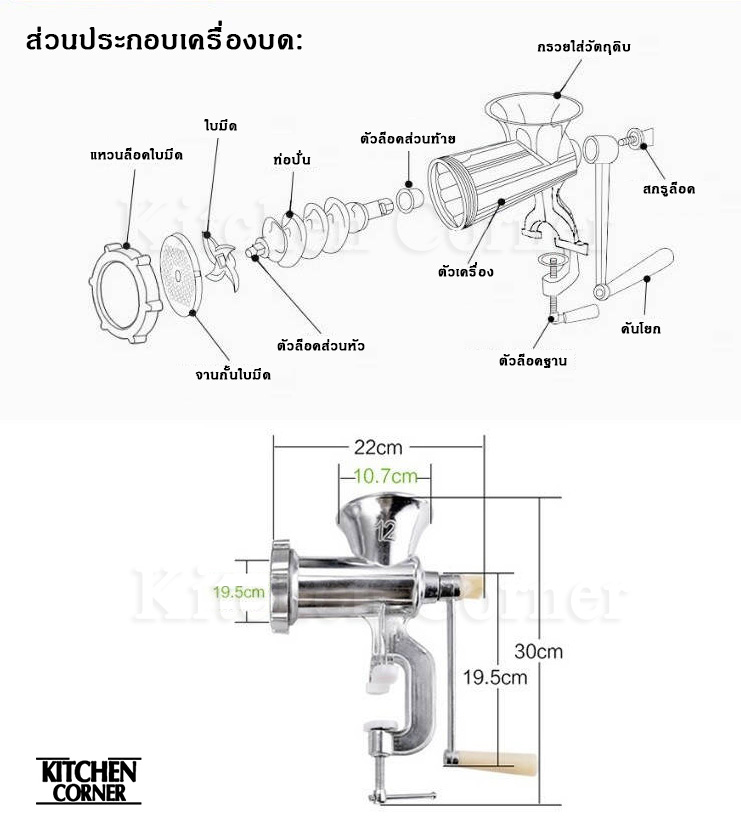 เครื่องบดหมู เครื่องบดเนื้อ เครื่องบดผัก เบอร์12